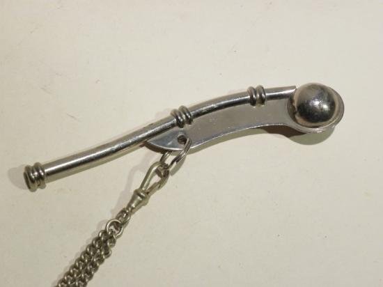 Good Vintage Naval Bosun's Call Pipe or Whistle on Chain — image 3