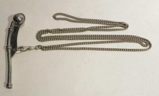 Good Vintage Naval Bosun's Call Pipe or Whistle on Chain — image 5