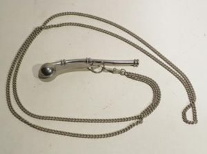 Good Vintage Naval Bosun's Call Pipe or Whistle on Chain