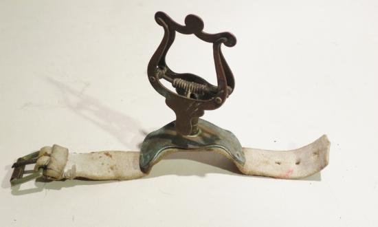 Vintage Military Band Brass Lyre Shaped Music Sheet Holder — image 2