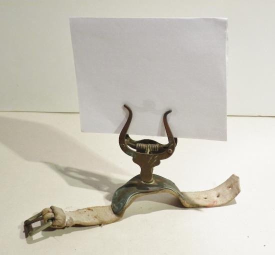 Vintage Military Band Brass Lyre Shaped Music Sheet Holder — image 4