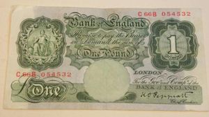 1940's Green Peppiatt One Pound Note