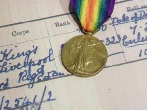 WW1 Victory Medal to Killen King's Liverpool Regiment