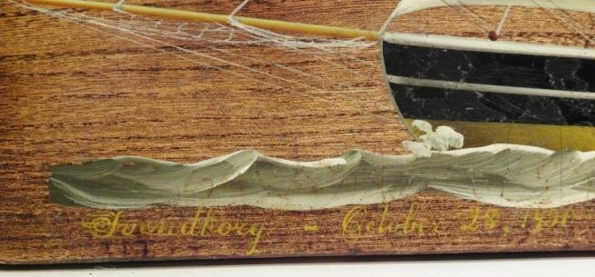 Vintage Oil on Board of the Schooner Lilla Dan. — image 4