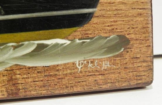 Vintage Oil on Board of the Schooner Lilla Dan. — image 5