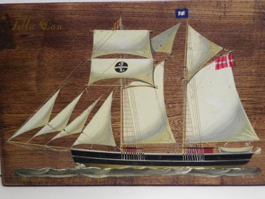 Vintage Oil on Board of the Schooner Lilla Dan. — image 6