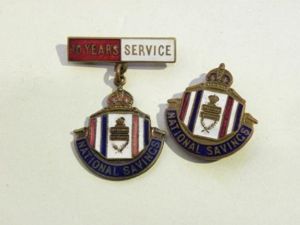 Two WW2 Era National Savings Badges – one Ten Year …