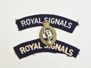 WW2 Era Royal Corps of Signals Cloth Patches and Cap …
