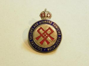 Post WW1 Soldiers Sailors and Airmens Families Association Badge