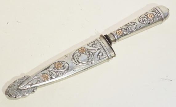 Early 20thC 800g Silver Argentinian Gaucho Knife. — image 2
