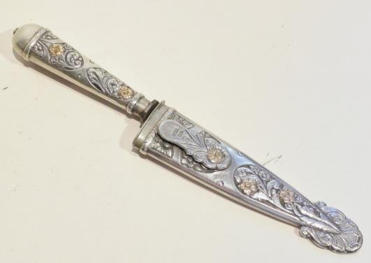 Early 20thC 800g Silver Argentinian Gaucho Knife. — image 3