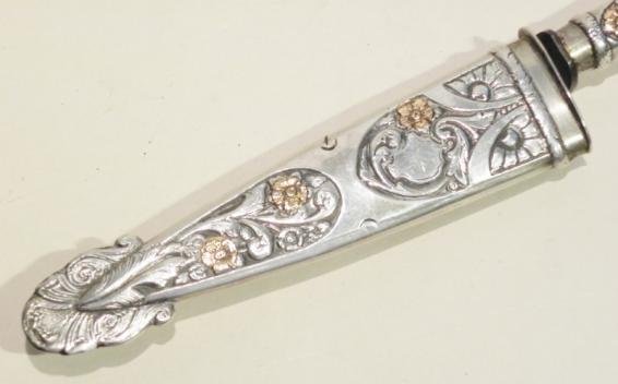 Early 20thC 800g Silver Argentinian Gaucho Knife. — image 8