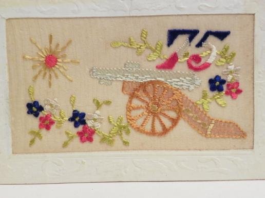 WW1 Silk Postcard – French 75 Cannon — image 2