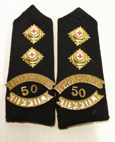 Pair of WW2 Era Suffolk Red Cross Shoulder Boards — image 2