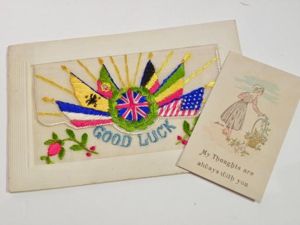 WW1 Silk Postcard - Good Luck