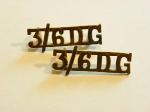 Scarce Pair 3rd / 6th Dragoon Guards Shoulder Titles.