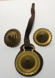 Antique Dray Horse Martingale & Blinker Brow Band Cups.