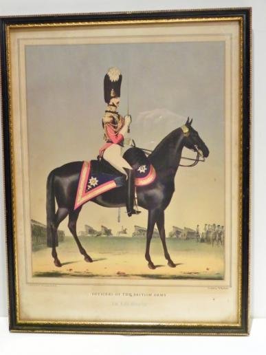 Attractive Pair of Vintage Framed & Glazed  Prints 'Officers of the British Army. — image 2