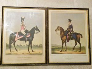 Attractive Pair of Vintage Framed & Glazed Prints 'Officers of …