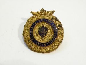 Unusual Gilded Metal & Enamel Women's Auxiliary badge