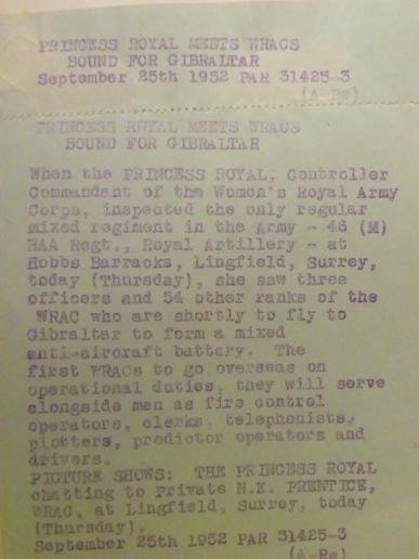 1952 Reuters Press Photo – Princess Royal & WRACS — image 3