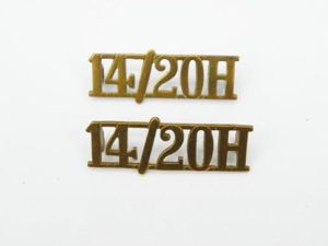 Scarce Pr 14th /20th Hussars Shoulder Titles.