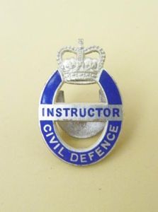 1950's Enamel Civil Defence Instructor Badge,