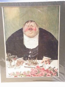 WW1 German Propaganda Lithograph – Fat Man