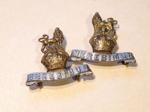 Pair 15th Kings Hussars Collar Dogs.