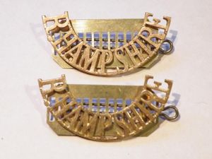 Royal Hampshire Regiment Shoulder Titles.