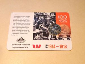 100 Years of ANZAC Coin Great War.