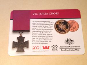 100 Years of ANZAC Coin Victoria Cross.