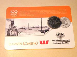 100 Years of ANZAC Coin Darwin Bombing 1942.