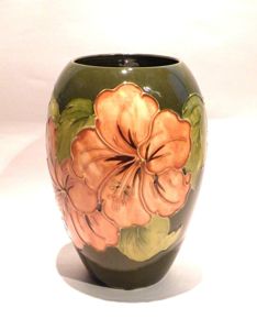 Vintage Moorcroft Vase Hibiscus Pattern A/F