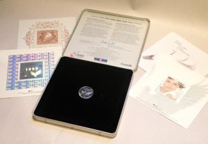 Cased Canadian Millennium Coin and Stamps