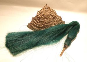 Edwardian 5th Royal Irish Lancers Lance Cap Plate & Plume.