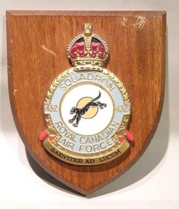Vintage Royal Canadian Air Force 432 Squadron Wood Plaque