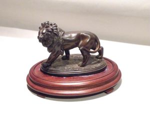 Small Antique Bronze Lion Figure.