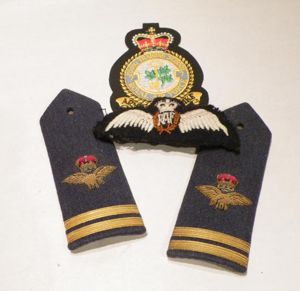 QEII RAF Officers Epaulettes, Wings and Later Cloth Patch