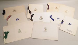 10 Vintage Regimental Greetings Cards.