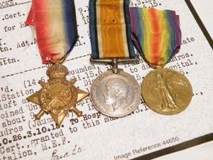1914/15 Star Trio to Crooke HMS Hawke RN Division. Wounded …