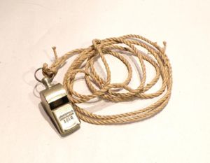 1916 Dated Officers Whistle & Lanyard.