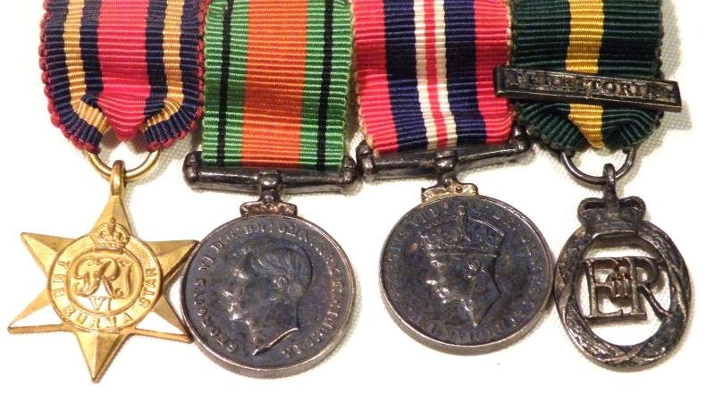 WW2 Miniature Medal Bar with QEII Officers Territorial Efficiency — image 2