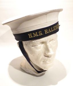 Vintage Royal Navy Rating Cap HMS Raleigh.