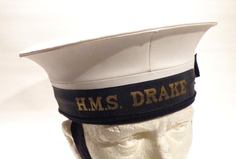 Vintage Royal navy Rating Cap HMS Drake. — image 2