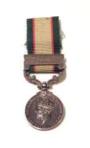 WW2 Miniature India General Service Medal with Bar