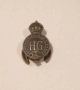 WW2 White Metal Home Guard Lapel Badge