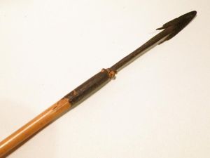 Antique Long Barbed Bamboo Shafted Arrow.