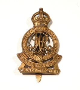WW1 Era Surrey Yeomanry Cap Badge.