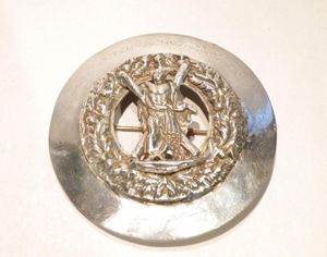 Lt Victorian Black Watch Pipers Plaid Brooch.